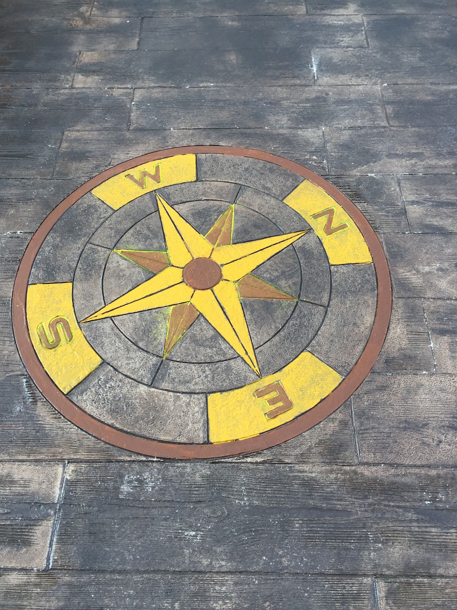 Model decorativ busolă în beton amprentat – lucrare personalizată